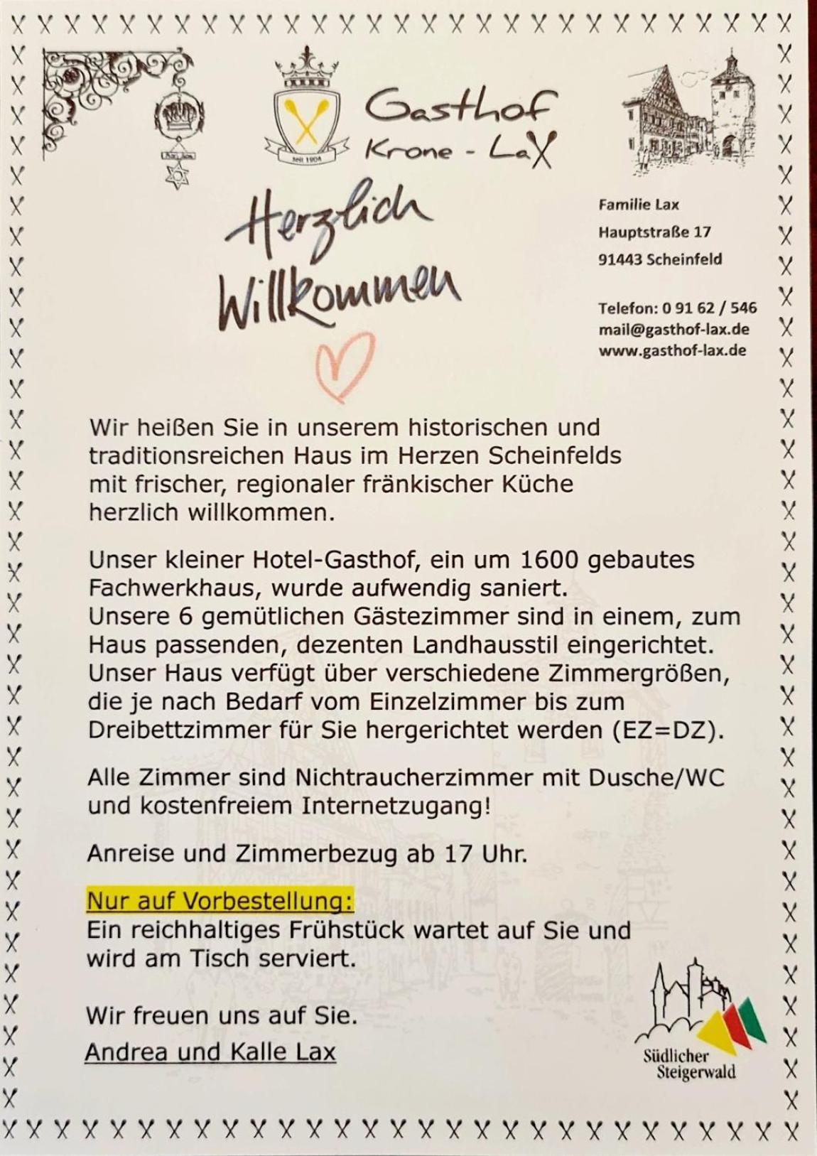 Hotel-Gasthof Krone-Lax Scheinfeld 외부 사진